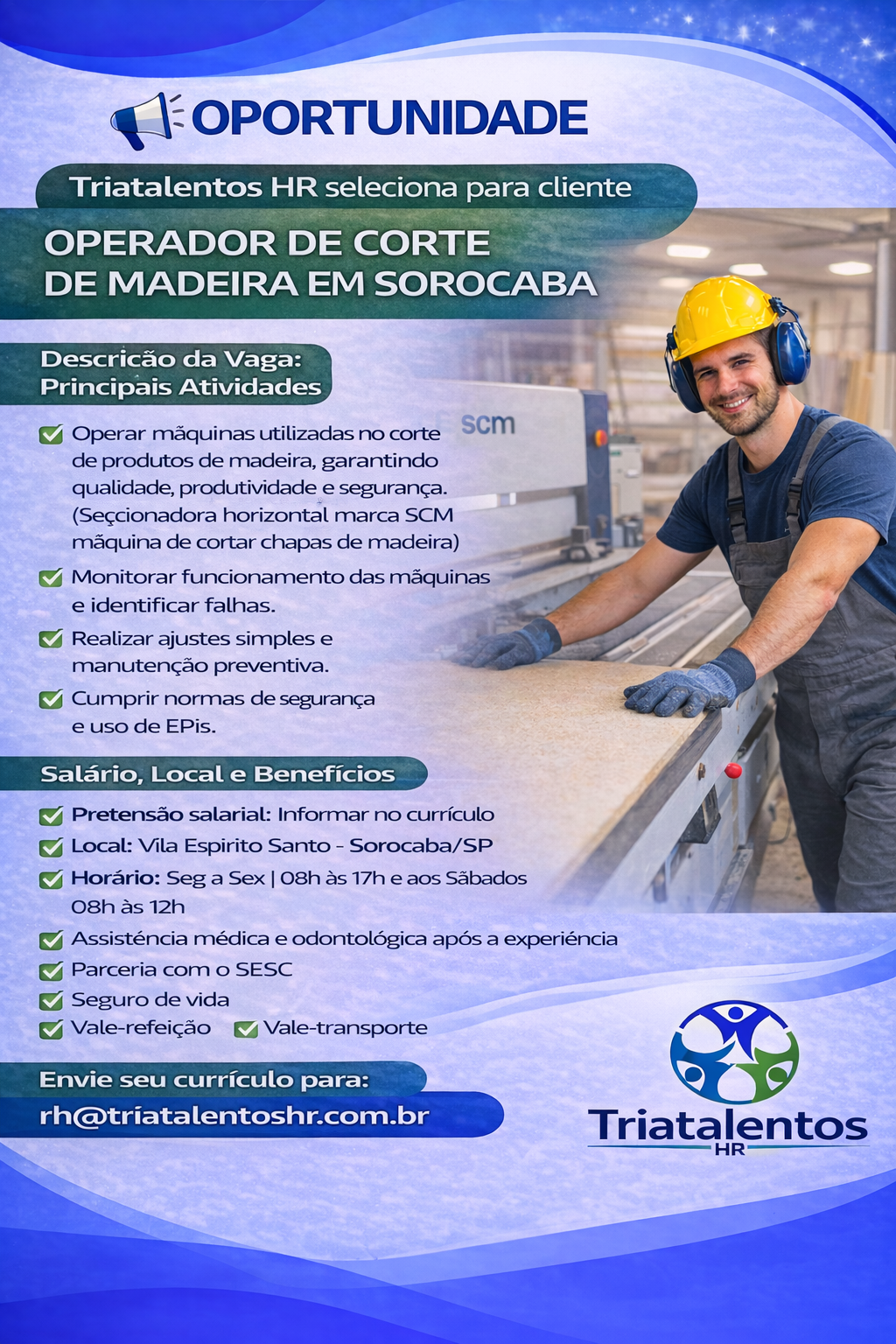 Operador de Máquina – Corte de Madeira Sorocaba/SP